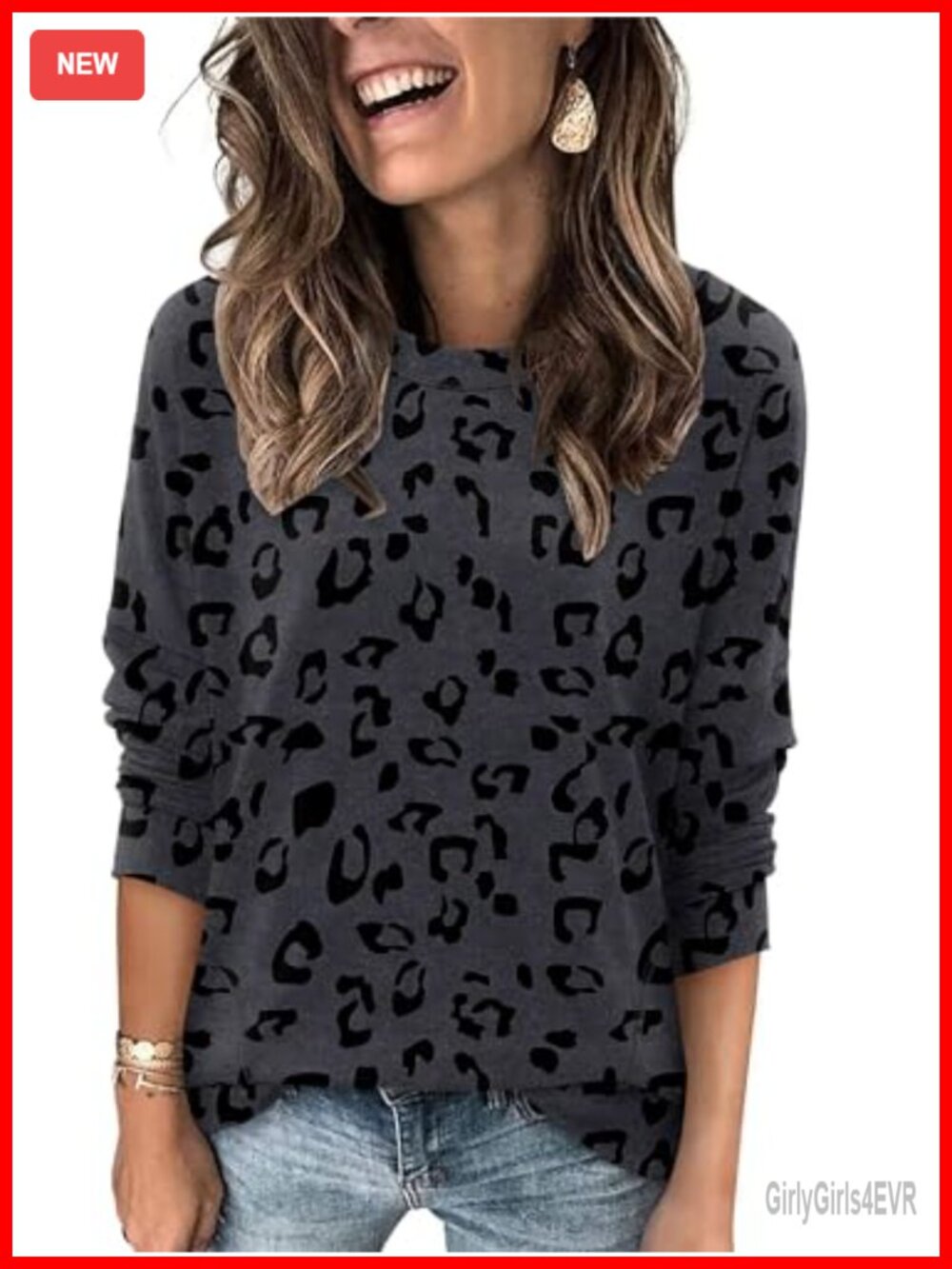 Womens Tunic Sweatshirt Long Sleeve Crew Neck Pullover with Pockets